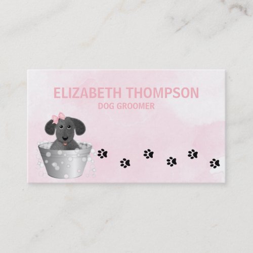 Pink Dog Grooming Dog Spa Appointment Card