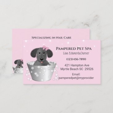 Pink Dog Grooming Dog Spa Appointment Card