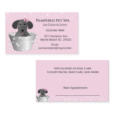 Pink Dog Grooming Dog Spa Appointment Card Pink Dog Grooming Dog Spa Appointment Card