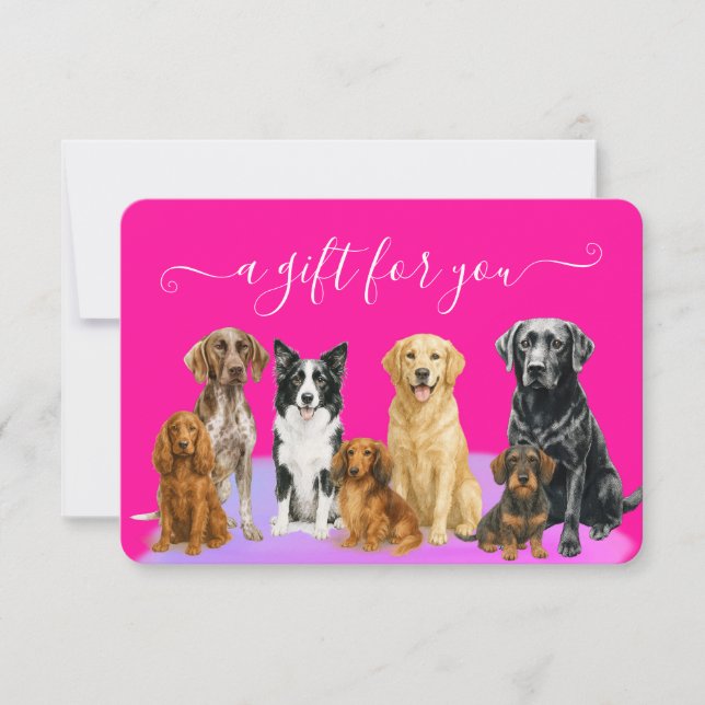 Pink Dog Grooming Pet Boarding Gift Certificate (Front)