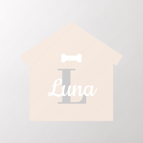 Pink Dog House Wall Decal with Name and Initial