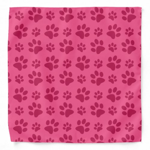 Pink dog paw print bandana