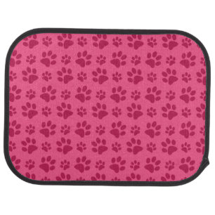 Pink dog paw print car mat