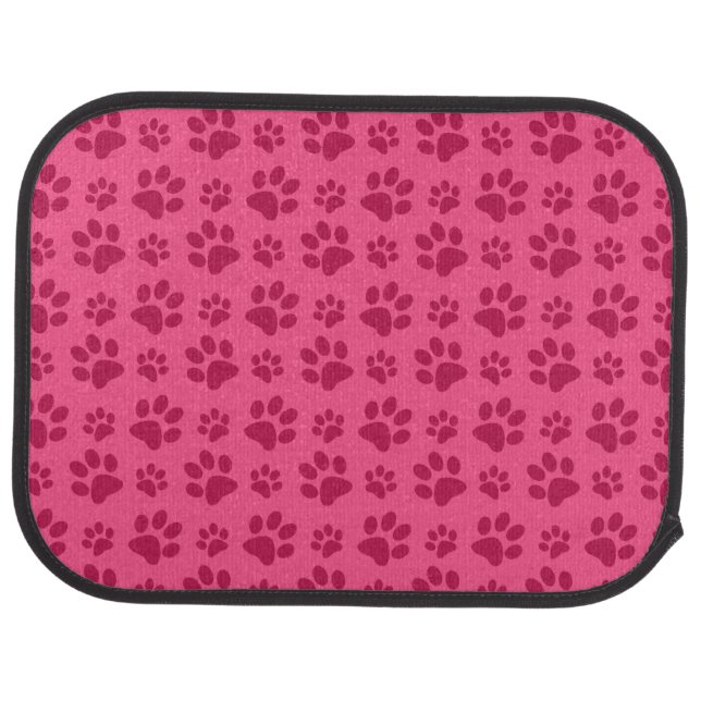 Pink dog paw print car mat (Rear)
