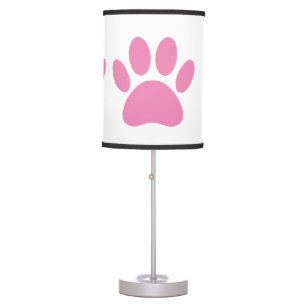 Pink Dog Paw Print Table Lamp