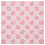 Pink Dog Paw Prints Pattern Fabric
