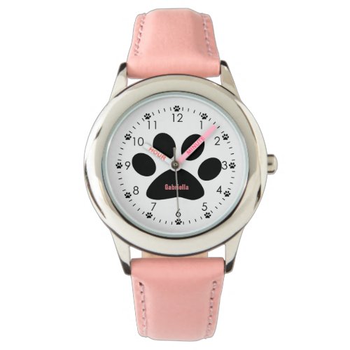 Pink Dog Paw Watch