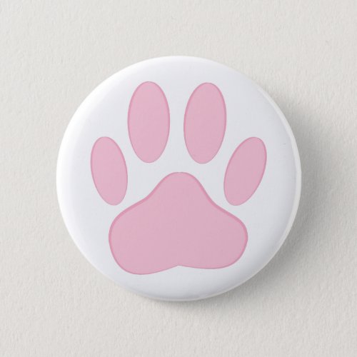 Pink Dog Pawprint Button