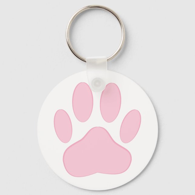 Pink Dog Pawprint Keychain (Front)