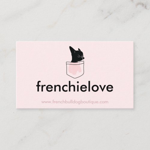 Pink Dog Puppy Pocket Cute French Bulldog Business Card