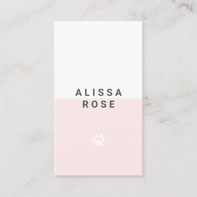 Pink Dog Walker Pet Sitting Business Card (Front)