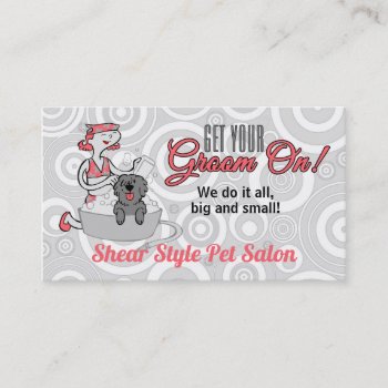 Pink Doggie Spa Groom On Pet Grooming Appointment Card by PAWSitivelyPETs at Zazzle