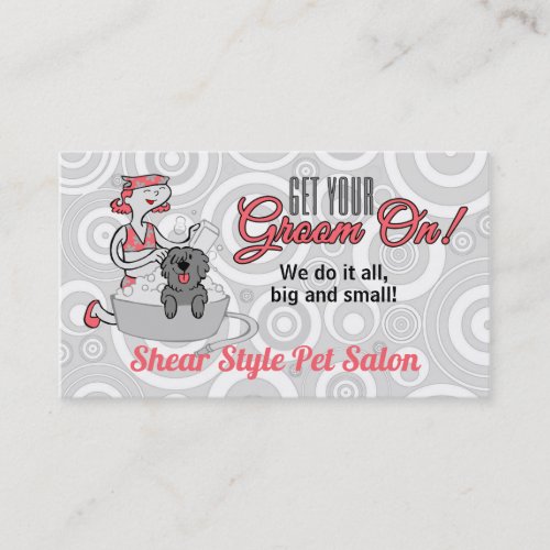 Pink Doggie Spa Groom On Pet Grooming Appointment Card