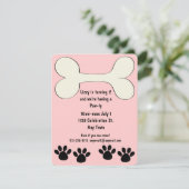 Pink Doggy Theme Birthday Invitation (Standing Front)