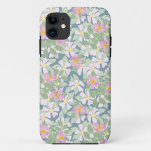 Pink Dogroses on Dark Blue Xtreme iPhone 5 Case