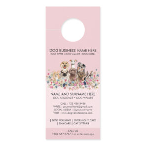 Pink Dogs Door Hanger