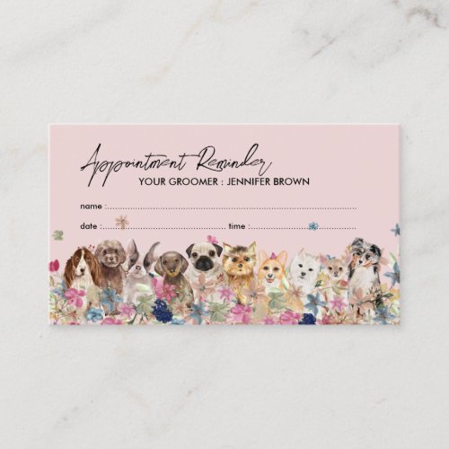 Pink Dogs Pet Accessories Designer Appointment Business Card