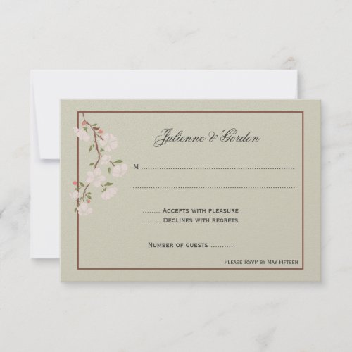 Pink Dogwood/Apple Blossoms RSVP Personalized Invitations