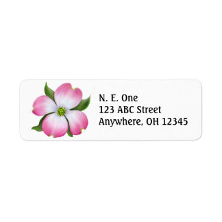 Pink Dogwood Blossom Label