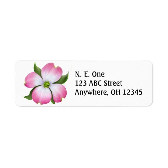 Pink Dogwood Blossom Label