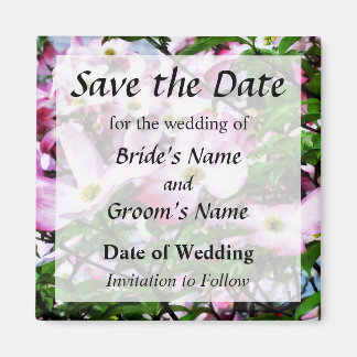 Pink Dogwood Blossoms Save the Date Magnet