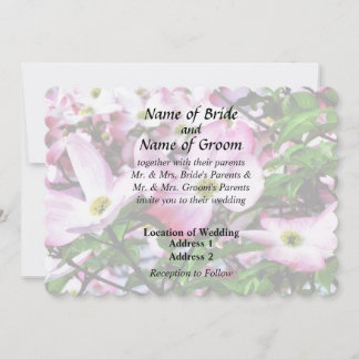 Pink Dogwood Blossoms Wedding Products Invitation