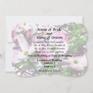 Pink Dogwood Blossoms Wedding Products Invitation