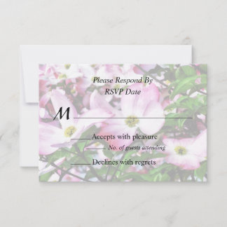 Pink Dogwood Blossoms Wedding Products RSVP Card
