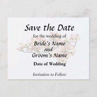 Pink Dogwood Branch Announcement Postcard