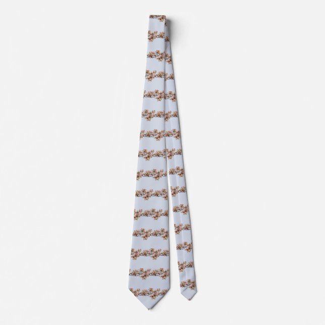 Pink Dogwood Branch Neck Tie (Front)