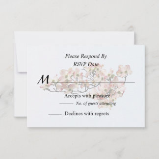 Pink Dogwood Branch RSVP Card