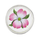Pink Dogwood Floral Lapel Pin