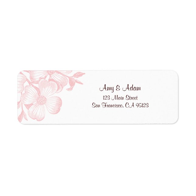 Pink Dogwood Flower Address Label (Front)