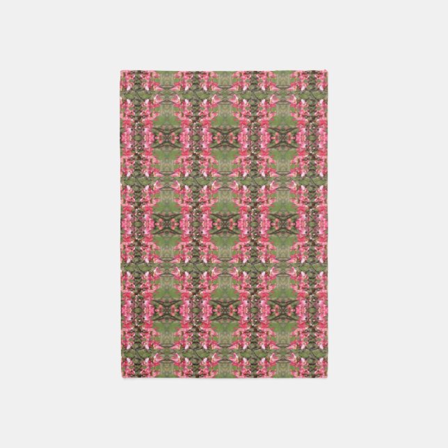 Pink Dogwood Flower Blossoms Painting Abstract Rug (Front (Vertical))