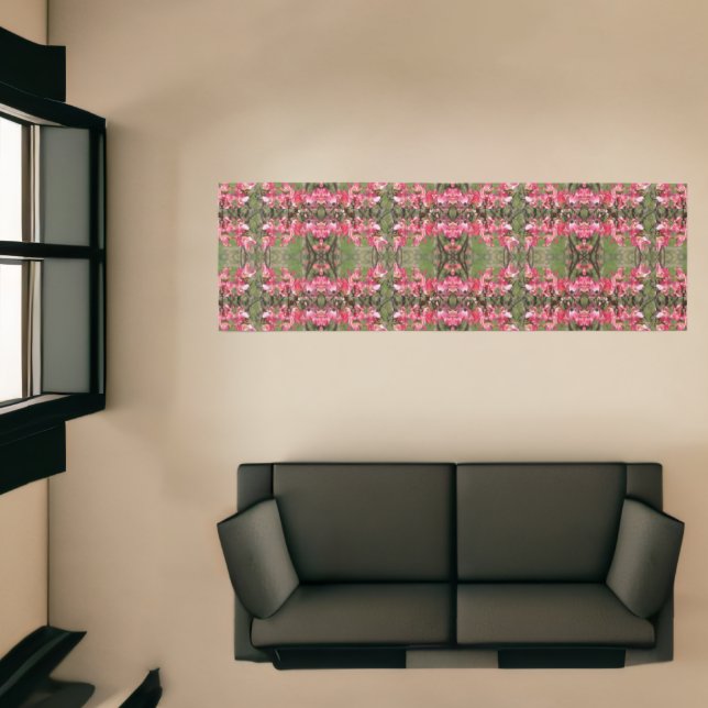 Pink Dogwood Flower Blossoms Painting Abstract Runner (Insitu (Indoor 1))