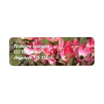 Pink Dogwood Flower Blossoms Painting Address Label by SmilinEyesTreasures at Zazzle