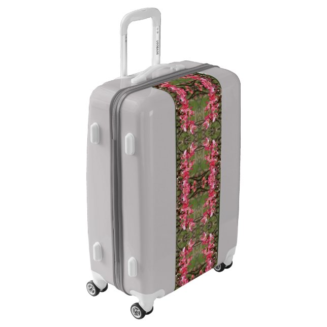 Pink Dogwood Flower Blossoms Painting Pattern Luggage (Rotated Left)