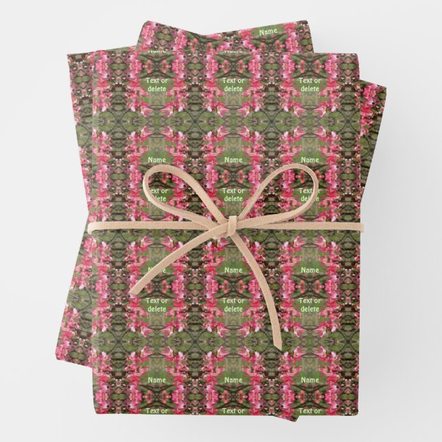 Pink Dogwood Flower Blossoms Painting Personalized Wrapping Paper Sheets (In situ)