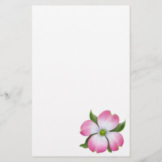 Pink Dogwood Flower Stationery