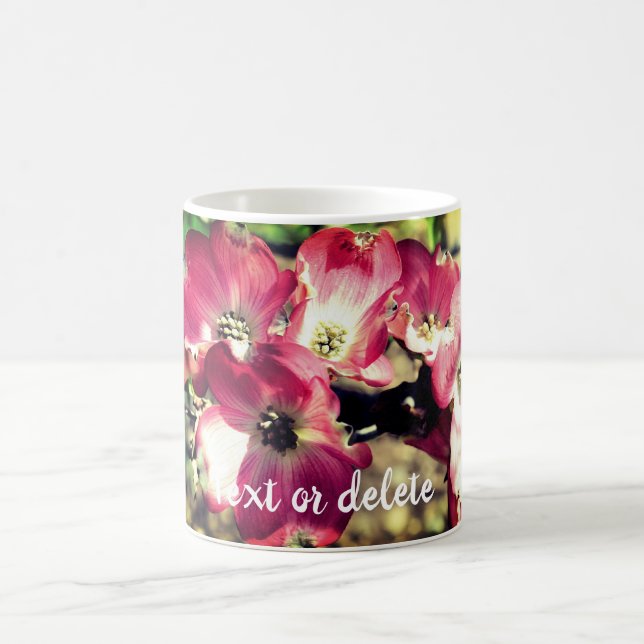 Pink Dogwood Flowers Personalized Coffee Mug (Center)