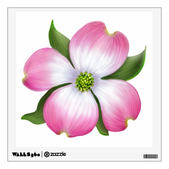 Pink Dogwood Tree Blossom Wall Decal (Front)