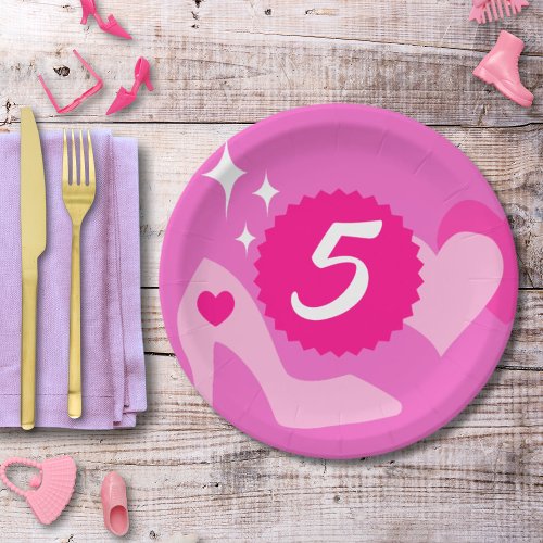 Pink Doll Birthday Party Custom Age Custom Name Paper Plates