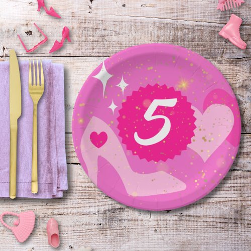 Pink Doll Birthday Party Custom Age Custom Name Paper Plates