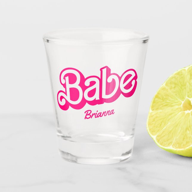 Pink Doll Fancy and Fabulous Bachelorette Party Shot Glass (Front)