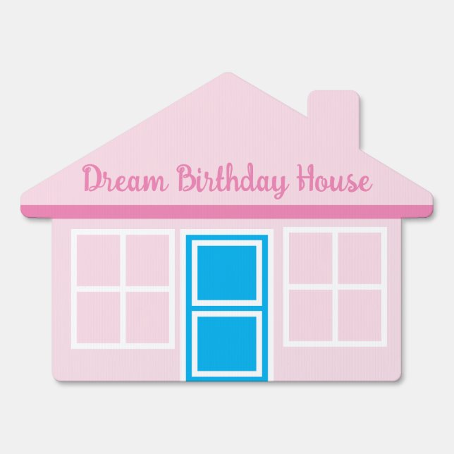 Pink Doll Theme Birthday Yard Sign - Party Decor (Front)