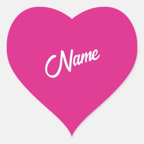 Pink Dollhouse Custom Name Heart Sticker
