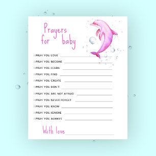 Pink Dolphin baby shower - prayers for baby