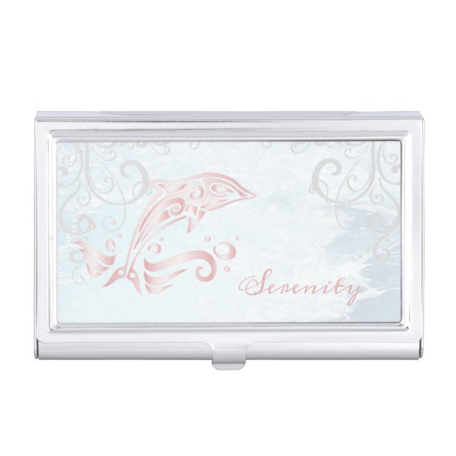 Pink Dolphin Business Card Case (Front)