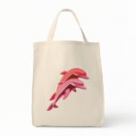 Pink Dolphin Design Grocery Tote Bag