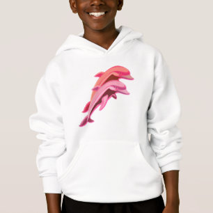 Pink Dolphin Design Hooded Sweatshirt